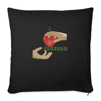 I love freedom - Sofa pillowcase 17,3'' x 17,3'' (45 x 45 cm) - black - Front