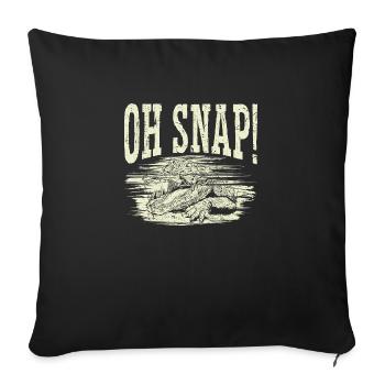 Chasseur d’alligator, Citation de crocodile Oh Snap, Gator - Housse de coussin décorative 45 x 45 cm - noir - Devant