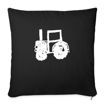 Tractor scribbled gift idea farmer - Sofa pillowcase 17,3'' x 17,3'' (45 x 45 cm) - black - Front