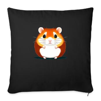 Cute Cartoon Hamster Love Pet 20 - Sofa pillowcase 17,3'' x 17,3'' (45 x 45 cm) - black - Front