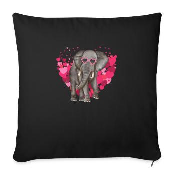 elephant hearts Valentines Day Elephant Lovers - Sofa pillowcase 17,3'' x 17,3'' (45 x 45 cm) - black - Front
