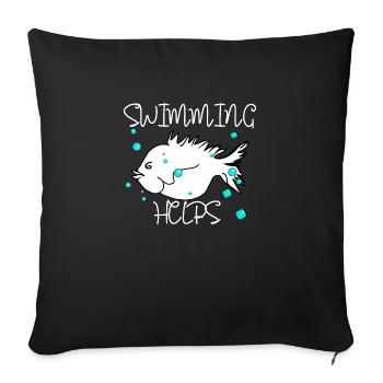 Swimming - Water - Sofa pillowcase 17,3'' x 17,3'' (45 x 45 cm) - black - Front