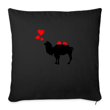 Chameau amoureux - Housse de coussin décorative 45 x 45 cm - noir - Devant