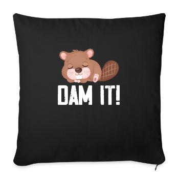 Dam It | Beaver - Sofa pillowcase 17,3'' x 17,3'' (45 x 45 cm) - black - Front