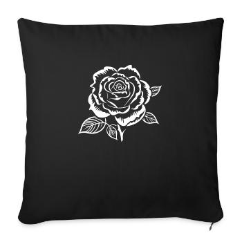 White Rose - Sofa pillowcase 17,3'' x 17,3'' (45 x 45 cm) - black - Front