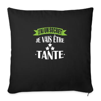 J'ai un secret je vais être tante - Housse de coussin décorative 45 x 45 cm - noir - Devant