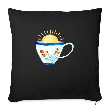 Cup of Sunshine Gift Idea Coffee Lovers - Sofa pillowcase 17,3'' x 17,3'' (45 x 45 cm) - black - Front