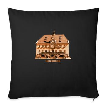 Heilbronn Town Hall Neckar Baden-Württemberg - Sofa pillowcase 17,3'' x 17,3'' (45 x 45 cm) - black - Front