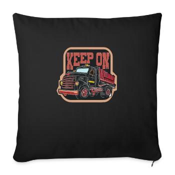 DUMPTRUCKS - Sofa pillowcase 17,3'' x 17,3'' (45 x 45 cm) - black - Front