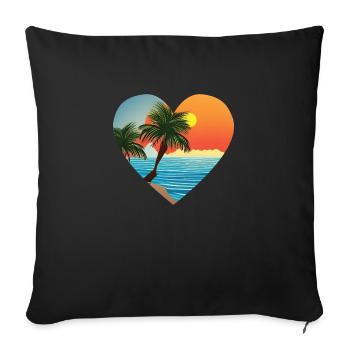 Palm Island Summer Holiday Sun Palm Beach - Sofa pillowcase 17,3'' x 17,3'' (45 x 45 cm) - black - Front
