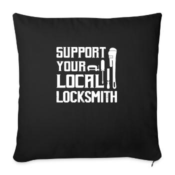Support Your Local Locksmith Lockpicker Pick Locks - Sofa pillowcase 17,3'' x 17,3'' (45 x 45 cm) - black - Front