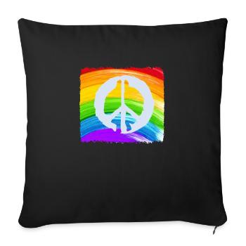PAIX ARC-EN-CIEL - Housse de coussin décorative 45 x 45 cm - noir - Devant