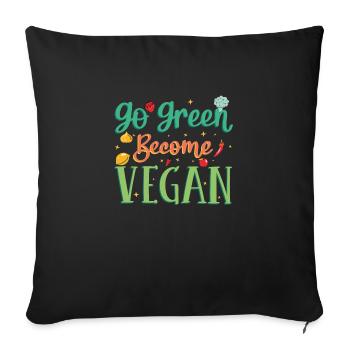 GO GREEN VEGAN - Sofakissenbezug 45 x 45 cm - Schwarz - Vorne