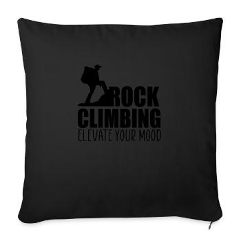 L’escalade rehausse votre humeur citation - Housse de coussin décorative 45 x 45 cm - noir - Devant