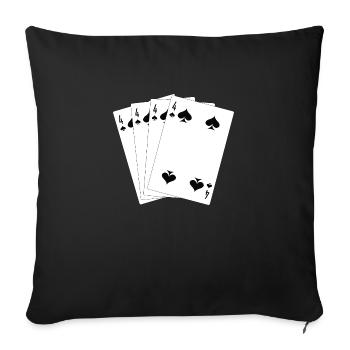 Playing cards - Sofa pillowcase 17,3'' x 17,3'' (45 x 45 cm) - black - Front