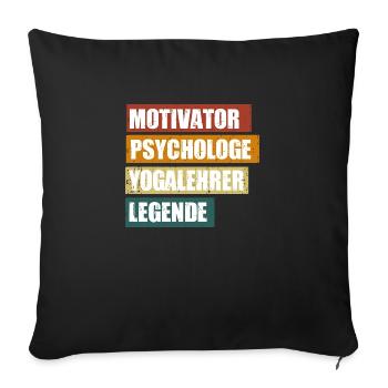 Lustiger Yogalehrer Spruch zum Geburtstag - Sofakissenbezug 45 x 45 cm - Schwarz - Vorne