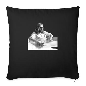 Jésus dans la piscine religion vacances soleil plage mer - Housse de coussin décorative 45 x 45 cm - noir - Devant