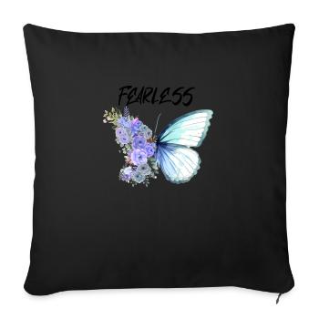 imaginatively drawn butterfly, Fearless - Sofa pillowcase 17,3'' x 17,3'' (45 x 45 cm) - black - Front