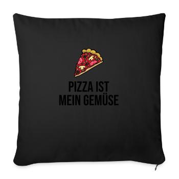 Pizza is my vegetable - Sofa pillowcase 17,3'' x 17,3'' (45 x 45 cm) - black - Front