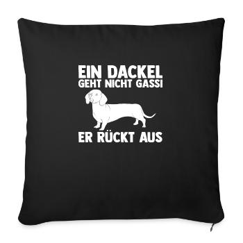 Hund Dackel - Sofakissenbezug 45 x 45 cm - Schwarz - Vorne
