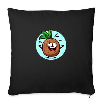 Ananas heureux - Housse de coussin décorative 45 x 45 cm - noir - Devant