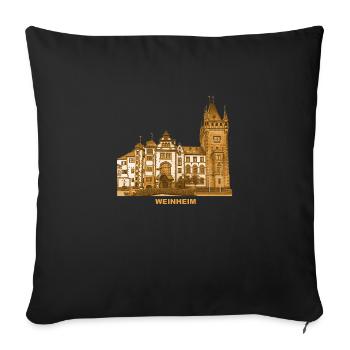 Château de Weinheim Hôtel de ville Bergstraße Baden-Württemberg - Housse de coussin décorative 45 x 45 cm - noir - Devant