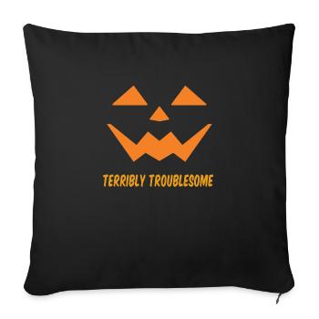 Halloween Kürbis Jack O Laterne gruselige Kürbisse - Sofakissenbezug 45 x 45 cm - Schwarz - Vorne
