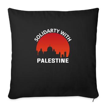 In solidarity with Palestine. - Sofa pillowcase 17,3'' x 17,3'' (45 x 45 cm) - black - Front