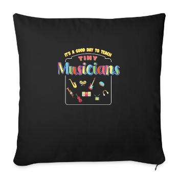 C’est une bonne journée pour enseigner aux petits musiciens - Housse de coussin décorative 45 x 45 cm - noir - Devant