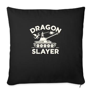 Dragon Slayer Knight Ren Faire LARP, Renaissance - Sofakissenbezug 45 x 45 cm - Schwarz - Vorne