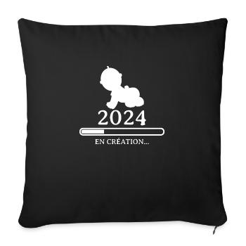 Bebe en création 2024 - Housse de coussin décorative 45 x 45 cm - noir - Devant