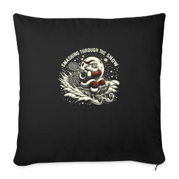Noël de tennis, Smashing Through The Snow, - Housse de coussin décorative 45 x 45 cm - noir - Devant