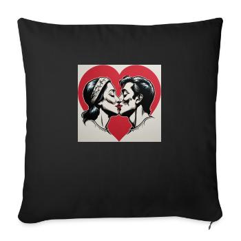 Kiss - Sofa pillowcase 17,3'' x 17,3'' (45 x 45 cm) - black - Front