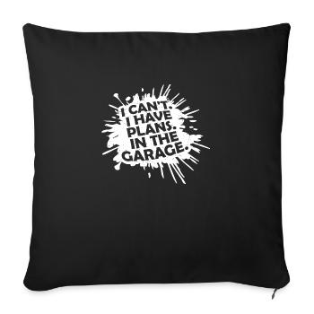 Je ne peux pas, j’ai des plans dans le garage Papa qui dit - Housse de coussin décorative 45 x 45 cm - noir - Devant