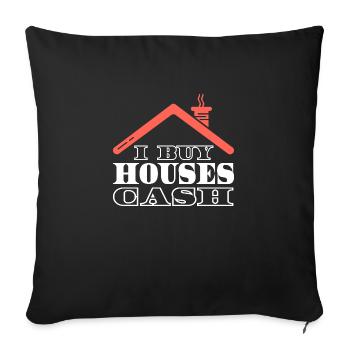 J’achète des maisons au comptant Investisseur immobilier - Housse de coussin décorative 45 x 45 cm - noir - Devant
