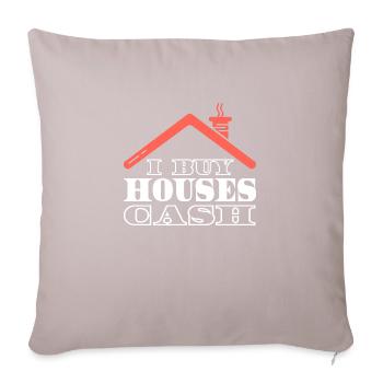 J’achète des maisons au comptant Investisseur immobilier - Housse de coussin décorative 45 x 45 cm - taupe clair - Devant