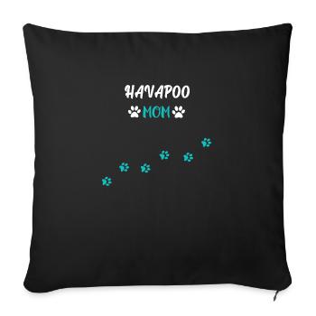 Havapoo Mom I Havaneser Pudel Mix - Sofakissenbezug 45 x 45 cm - Schwarz - Vorne