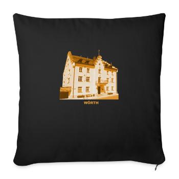 Wörth Town Hall Rhein Germersheim Rhineland-Palatinate - Sofa pillowcase 17,3'' x 17,3'' (45 x 45 cm) - black - Front