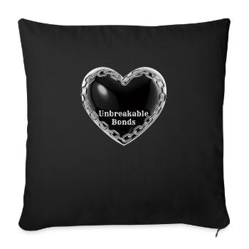 Unbreakable Bonds, black heart - Sofa pillowcase 17,3'' x 17,3'' (45 x 45 cm) - black - Front
