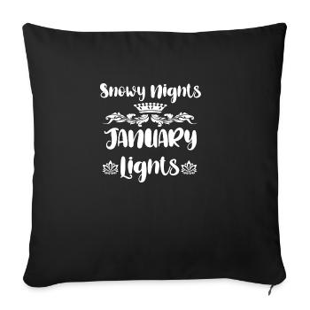 Snowy Nights January Lights - Sofa pillowcase 17,3'' x 17,3'' (45 x 45 cm) - black - Front