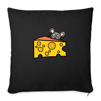 funny mouse - Sofa pillowcase 17,3'' x 17,3'' (45 x 45 cm) - black - Front