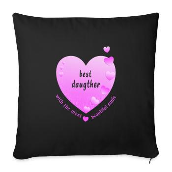 meilleure fille - Housse de coussin décorative 45 x 45 cm - noir - Devant