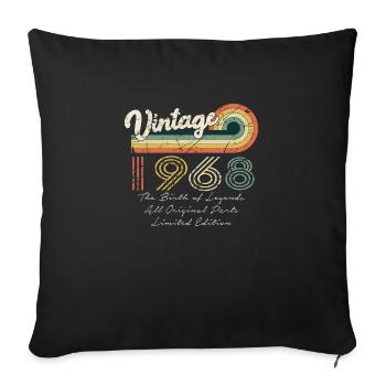 Génial depuis 1968 anniversaire 1968 millésime 196 - Housse de coussin décorative 45 x 45 cm - noir - Devant