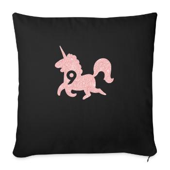 Unicorn 9th Birthday - Sofa pillowcase 17,3'' x 17,3'' (45 x 45 cm) - black - Front