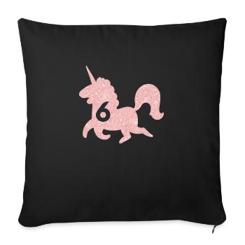 6th Anniversary Unicorn - Sofa pillowcase 17,3'' x 17,3'' (45 x 45 cm) - black - Front