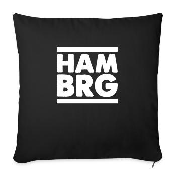 Blanc de Hambourg - Housse de coussin décorative 45 x 45 cm - noir - Devant