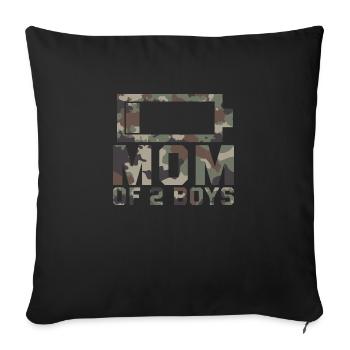 Maman de 2 garçons Chemise cadeau de Son Mothers - Housse de coussin décorative 45 x 45 cm - noir - Devant