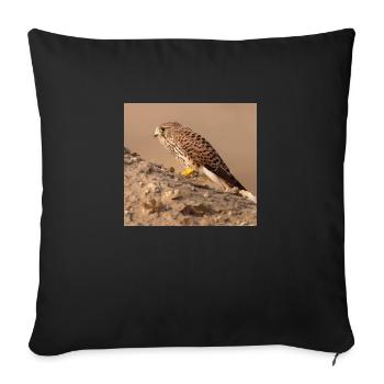 Eagle in desert - Sofa pillowcase 17,3'' x 17,3'' (45 x 45 cm) - black - Front