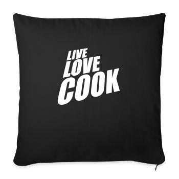 Vivre l’amour Cuisinier Vivre Amour Cuisine Maître De Cuisine - Housse de coussin décorative 45 x 45 cm - noir - Devant