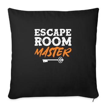 Escape Room Master Breakout Challenge Puzzle Game - Sofa pillowcase 17,3'' x 17,3'' (45 x 45 cm) - black - Front
